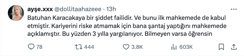 ayse aslanpay dan eski sevgilisi batuhan karacakaya hakkinda sert sozler